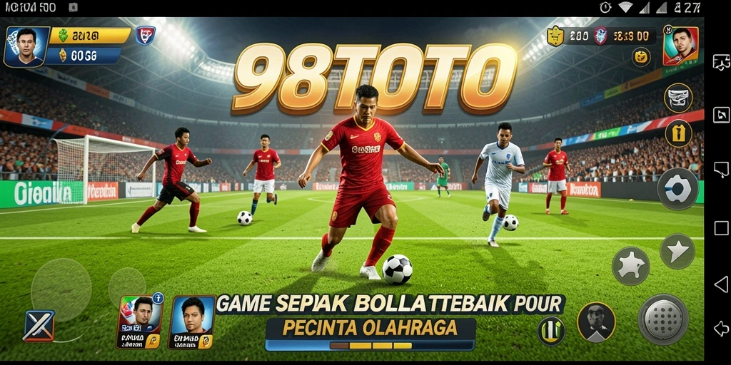 Screenshot gameplay 98TOTO yang menunjukkan aksi sepak bola mendebarkan.