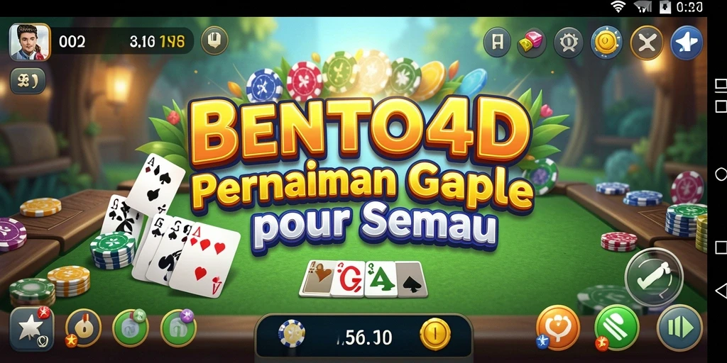 Tampilan gameplay seru di BENTO4D dengan tantangan Gaple.