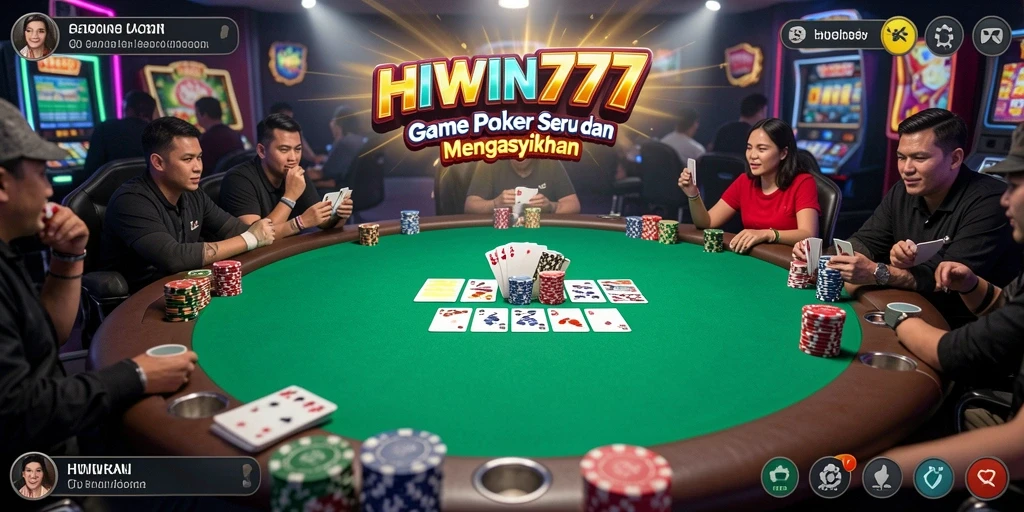 Tampilan menawan dari gameplay poker HIWIN777 yang mendebarkan.