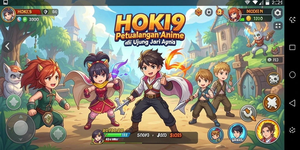Screenshot gameplay HOKI9 menampilkan karakter anime dalam petualangan seru.