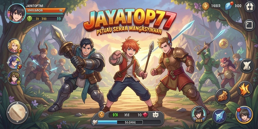 Tampilan gameplay JAYATOP77 yang penuh aksi dan karakter Anime yang menarik.