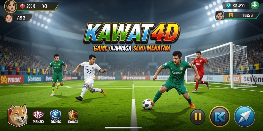 Tampilan gameplay KAWAT4D yang menampilkan aksi olahraga seru.