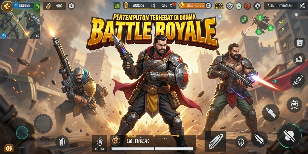 Tampilan gameplay N06 yang dinamis di medan pertempuran Battle Royale.