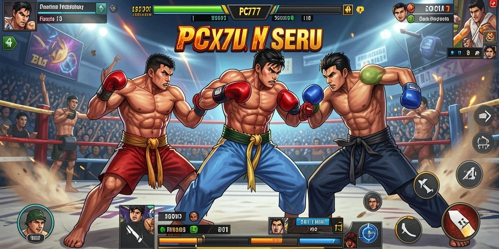 Tangkapan layar gameplay PC777 menampilkan aksi pertarungan yang mendebarkan.