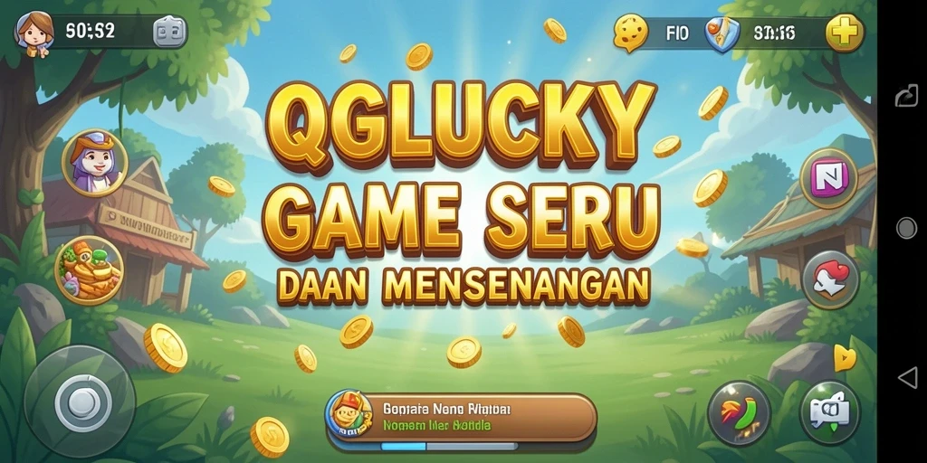 Tampilan gameplay QGLUCKY yang seru dengan elemen idle yang menarik.