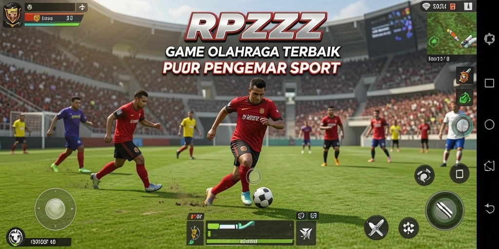Screenshot utama RPZZZ menampilkan aksi seru dalam permainan olahraga.