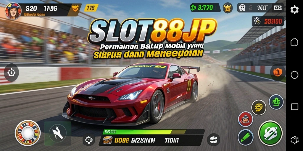 Gameplay mendebarkan di SLOT88JP dengan mobil balap tercepat.