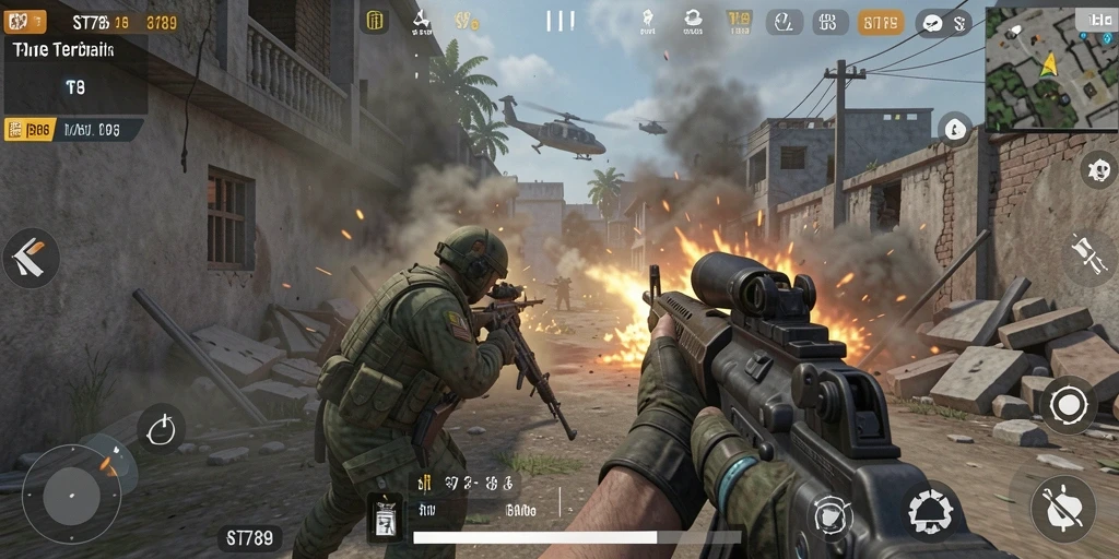 Gameplay seru ST789 dengan aksi tembak-menembak yang intens.