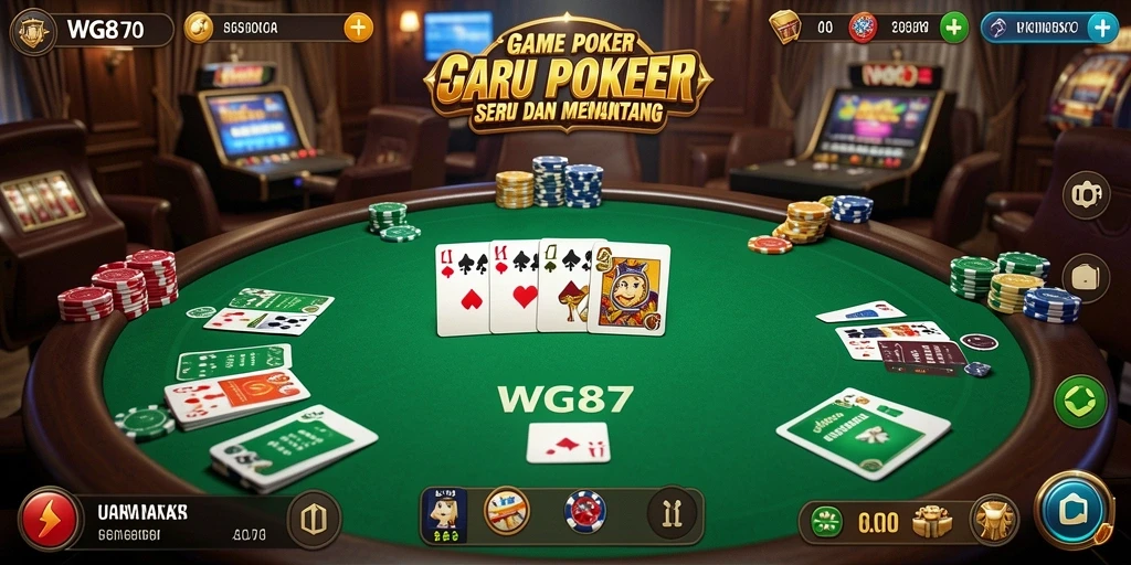 Tampilan gameplay poker yang seru di WG87.